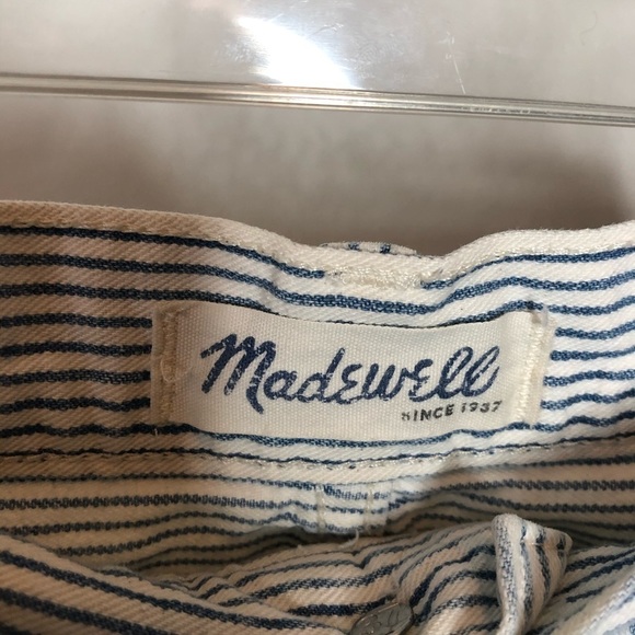 MADEWELL Distressed Boyshorts in Railroad Stripe - Picture 4 of 8
